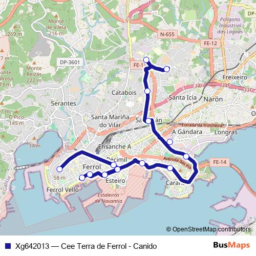 Xg642013 bus Line Map