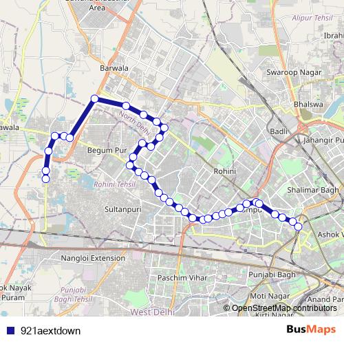 921aextdown bus Line Map