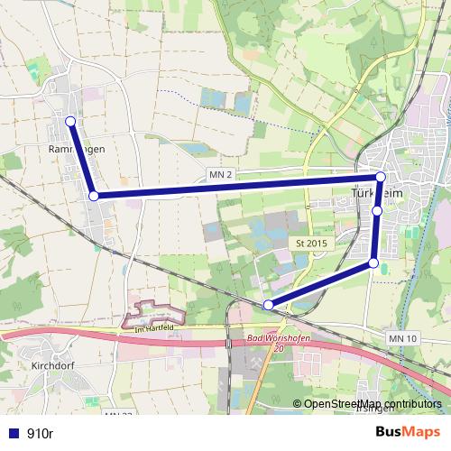 910r bus Line Map