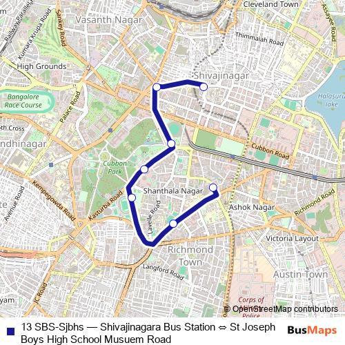 13 SBS-Sjbhs bus Line Map