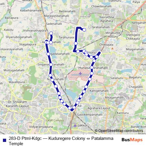 283-D Ptml-Kdgc bus Line Map