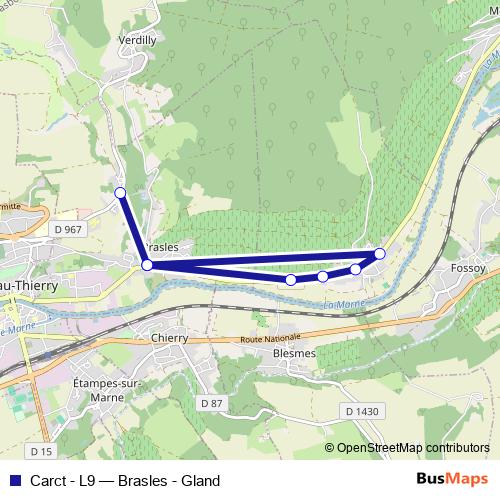Carct - L9 bus Line Map