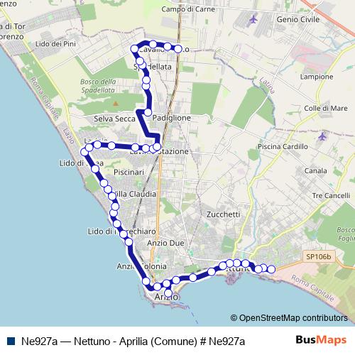 Ne927a bus Line Map