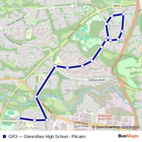 GR3 bus Line Map
