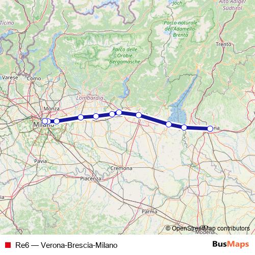Re6 rail Line Map