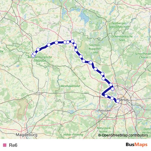 Re6 rail Line Map