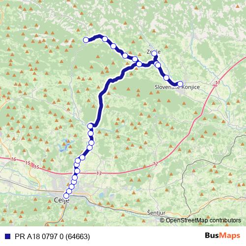 PR A18 0797 0 (64663) bus Line Map