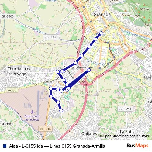 Alsa - L-0155 Ida bus Line Map
