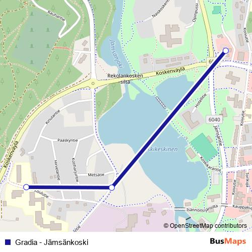 Gradia - Jämsänkoski bus Line Map