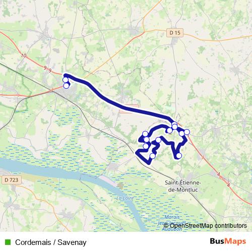 Cordemais / Savenay bus Line Map