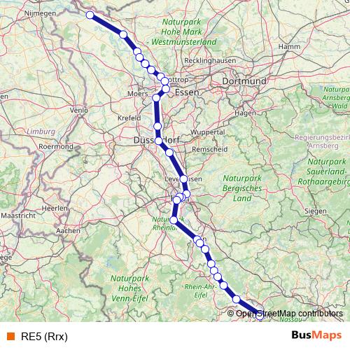 RE5 (Rrx) rail Line Map