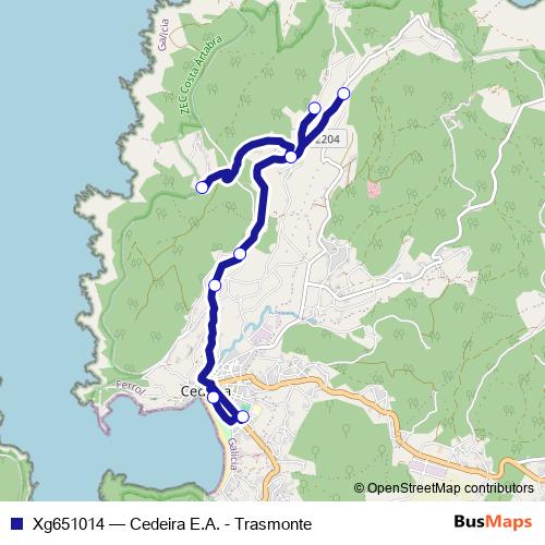 Xg651014 bus Line Map