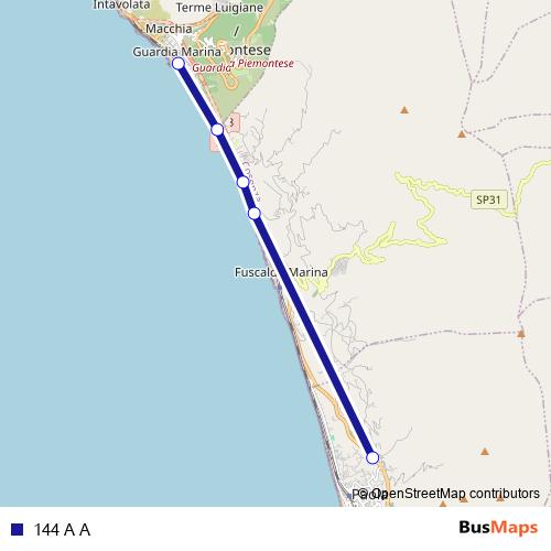 144 A A bus Line Map