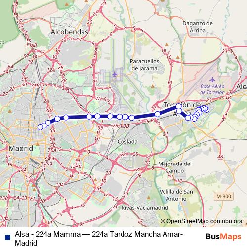 Alsa - 224a Mamma bus Line Map