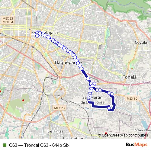 C63 bus Line Map