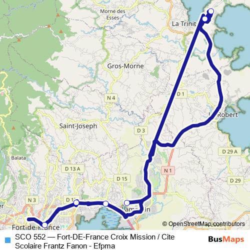 SCO 552 bus Line Map