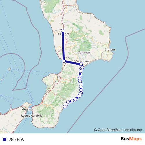 285 B A bus Line Map