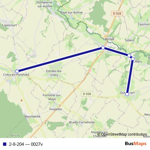 2-8-204 bus Line Map