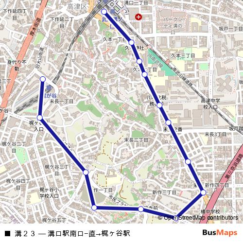 溝２３ bus Line Map