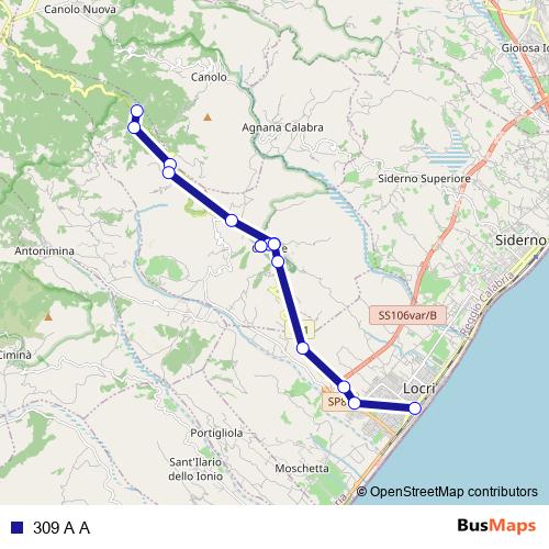309 A A bus Line Map