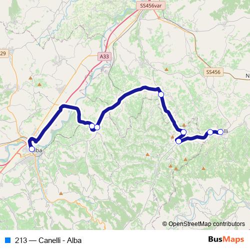 213 bus Line Map