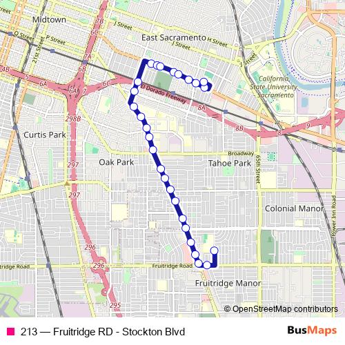 213 bus Line Map