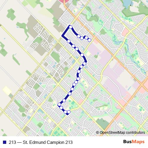 213 bus Line Map
