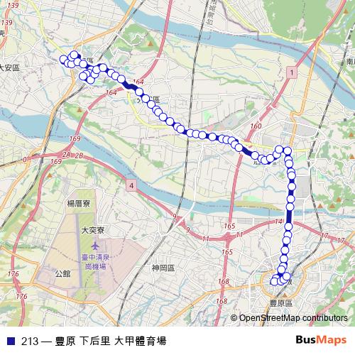 213 bus Line Map