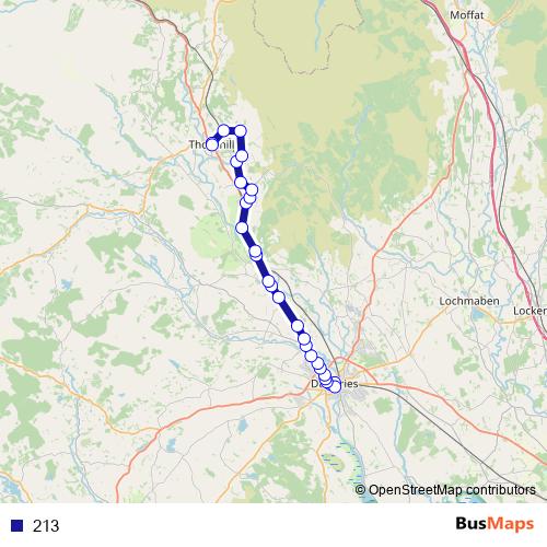213 bus Line Map