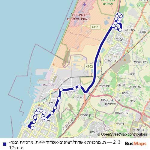 213 bus Line Map