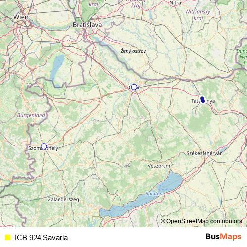 ICB 924 Savaria bus Line Map