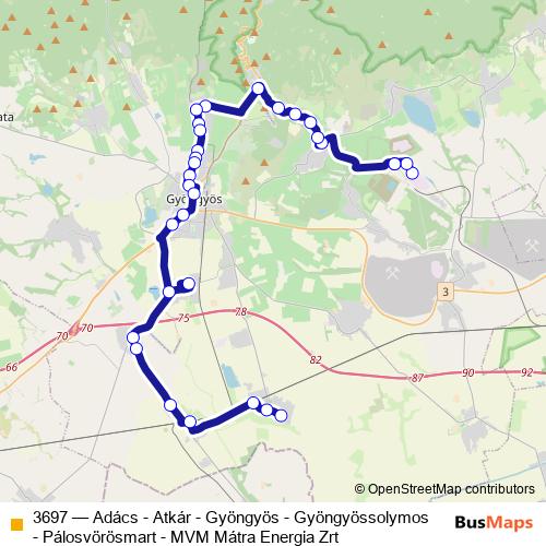 3697 bus Line Map