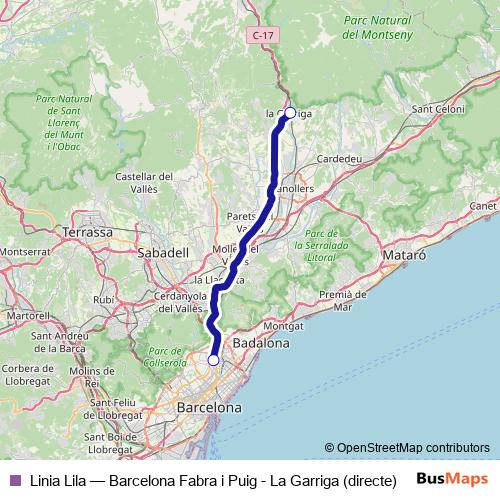 Linia Lila bus Line Map