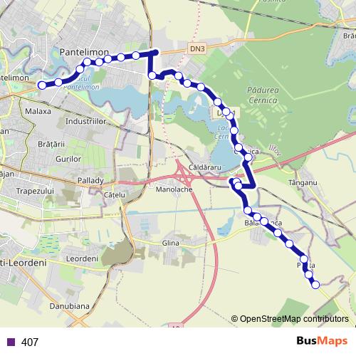 407 bus Line Map
