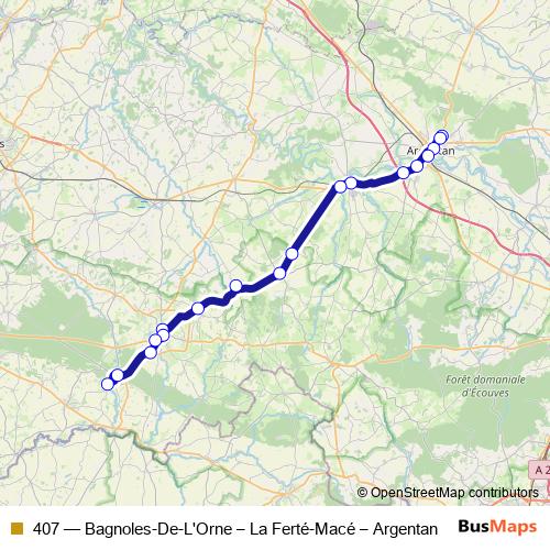 407 bus Line Map