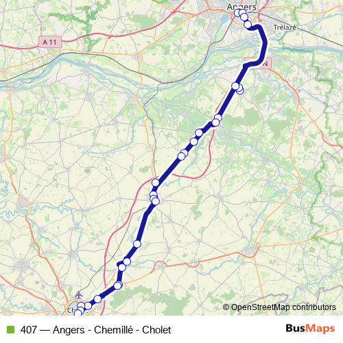 407 bus Line Map