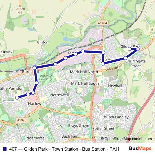 407 bus Line Map