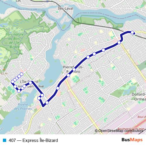 407 bus Line Map