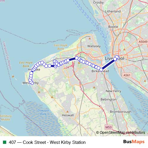 407 bus Line Map