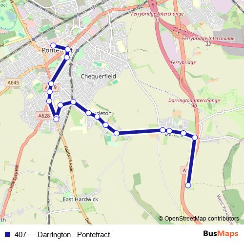 407 bus Line Map