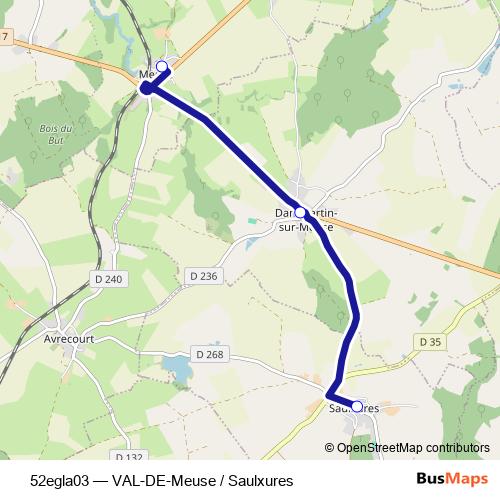 52egla03 bus Line Map
