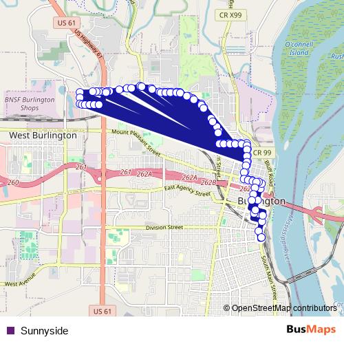 Sunnyside bus Line Map