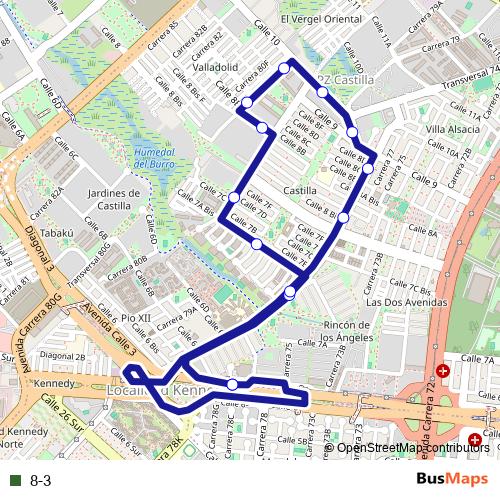 8-3 bus Line Map