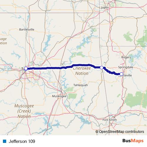 Jefferson 109 bus Line Map