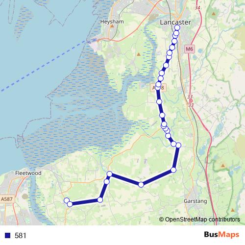 581 bus Line Map