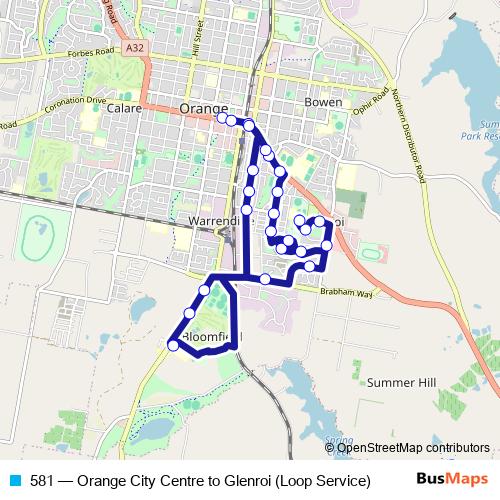 581 bus Line Map