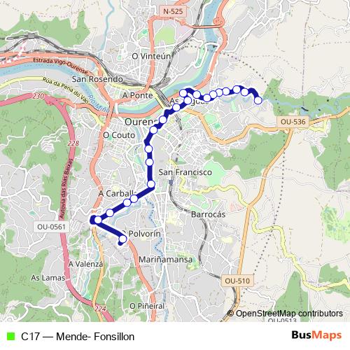C17 bus Line Map