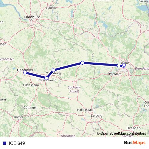 ICE 649 rail Line Map