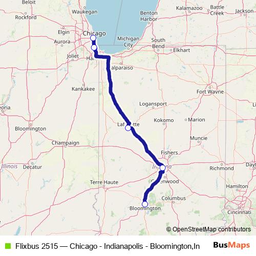 Flixbus 2515 bus Line Map