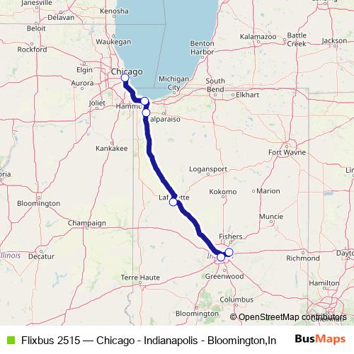 Flixbus 2515 bus Line Map